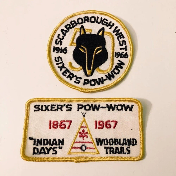 Vintage Lot of 2 Boy Scouts Canada Scarborough West Patch Sixers Pow Wow - Picture 1 of 9